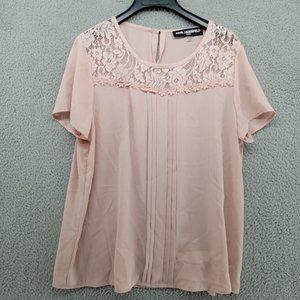 Karl Lagerfeld Shirt Womens Large Dusty Pink Coquette Lollita Dollette Victorian